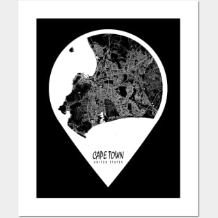 Cape Town, South Africa City Map - Travel Pin Posters and Art